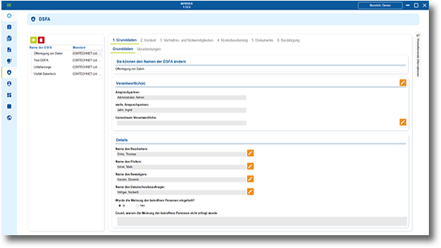 INPRIVE Screenshot DSFA