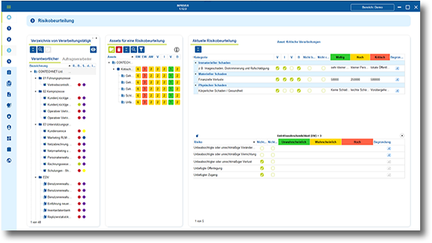 INPRIVE Screenshot Risikobeurteilung